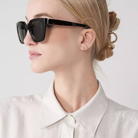 🕶️ New Saint Laurent SLM143 002 Sunglasses - Havana Frame, Grey Lenses - Picture 1 of 11
